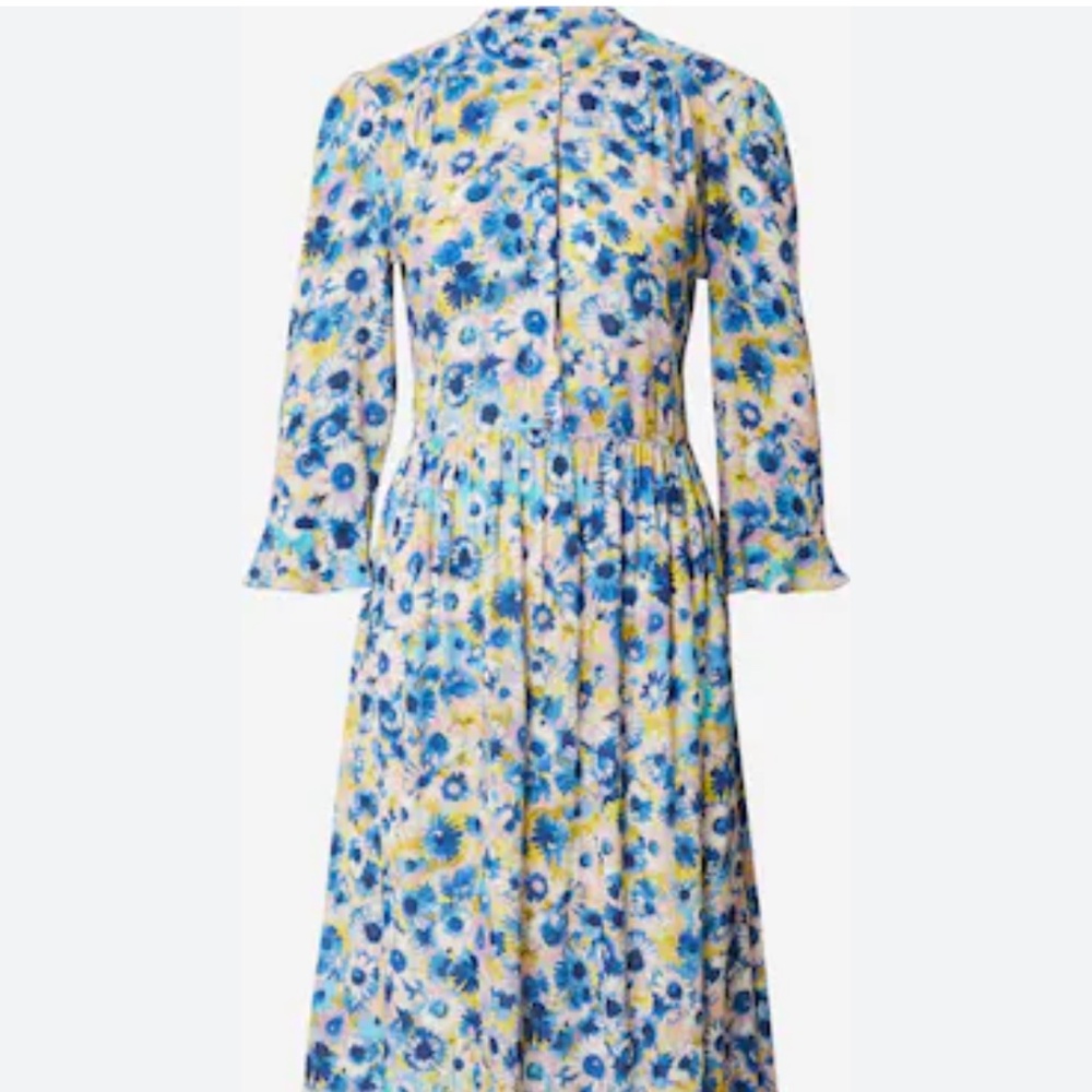 Rich & royal floral ruffle midi dress